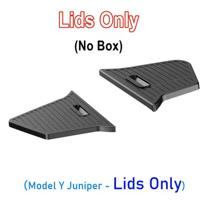 JuniperFit Trunk Organizer  Side Storage Box With Flocked TPE Mat For Tesla Model Y 20202025 12