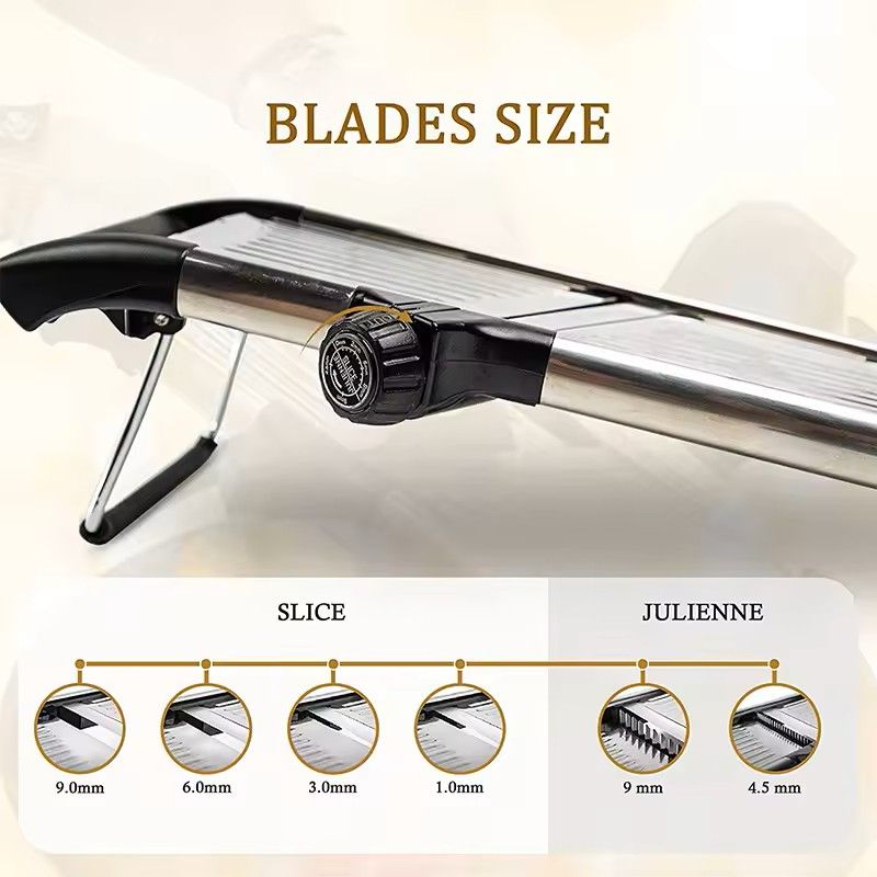 LMETJMA Adjustable Stainless Steel Mandoline Slicer For Vegetables And Fruits 2
