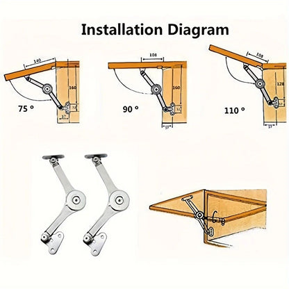 SatinNickel SoftClose Lid Support Hinge  Premium Folding Lid Stay 5
