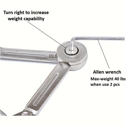 SatinNickel SoftClose Lid Support Hinge  Premium Folding Lid Stay 1