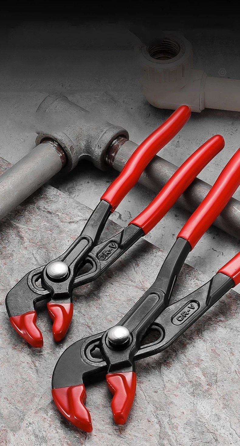 QuickRelease MultiSize Adjustable Water Pump  Pipe Pliers 7 Inch  10 Inch  12 Inch  InstantJaw Plum