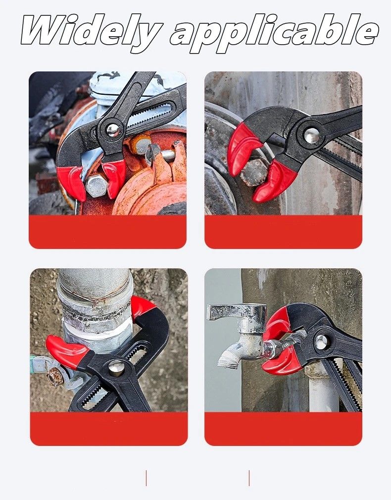 QuickRelease MultiSize Adjustable Water Pump  Pipe Pliers 7 Inch  10 Inch  12 Inch  InstantJaw Plum