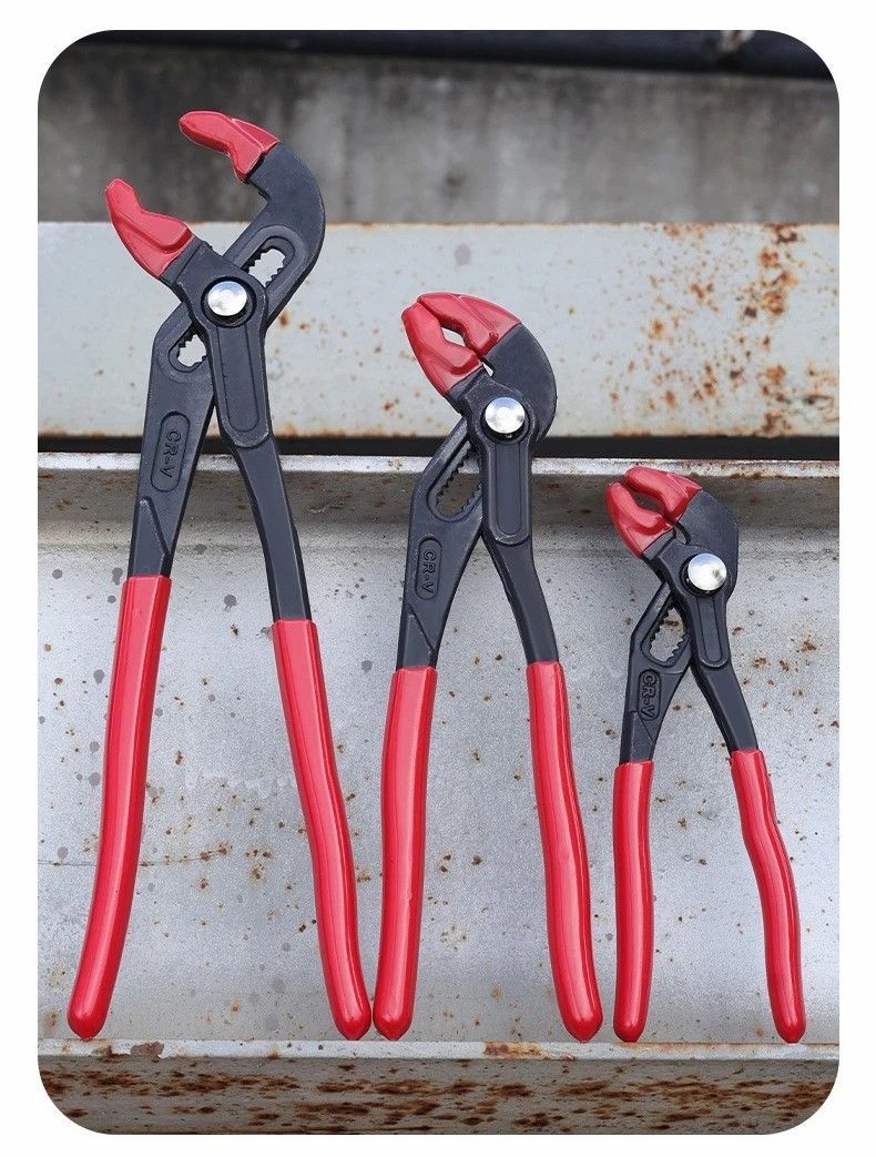 QuickRelease MultiSize Adjustable Water Pump  Pipe Pliers 7 Inch  10 Inch  12 Inch  InstantJaw Plum