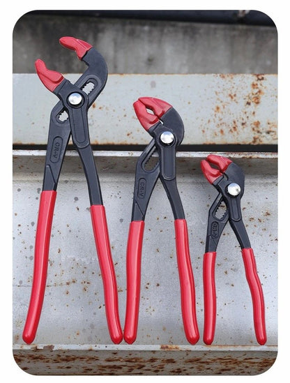 QuickRelease MultiSize Adjustable Water Pump  Pipe Pliers 7 Inch  10 Inch  12 Inch  InstantJaw Plum