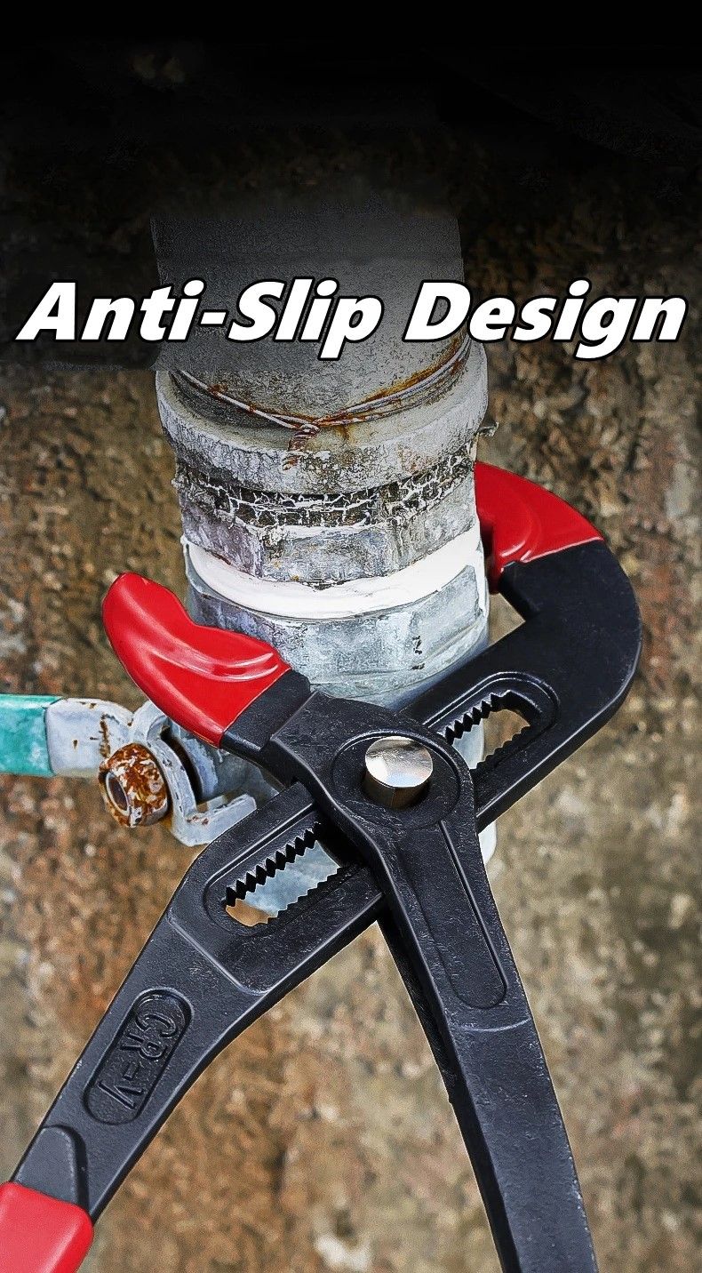 QuickRelease MultiSize Adjustable Water Pump  Pipe Pliers 7 Inch  10 Inch  12 Inch  InstantJaw Plum