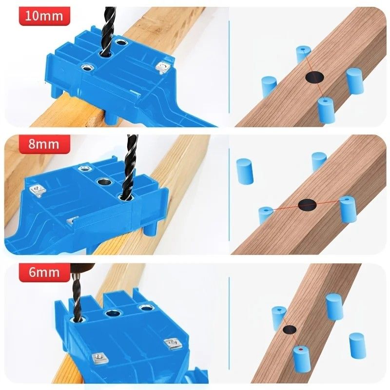 Precision Corner Drill Guide  Locator  StraightHole Woodworking Clamp With BuiltIn Drilling Guide 3