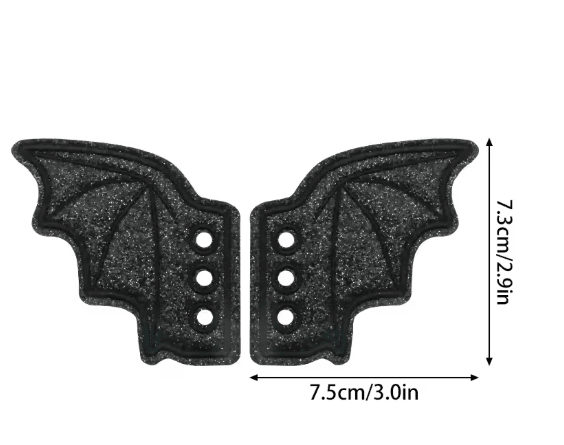 Bling Bat Wing Sneaker Charms  Embroidered DIY Shoe Accessory 3