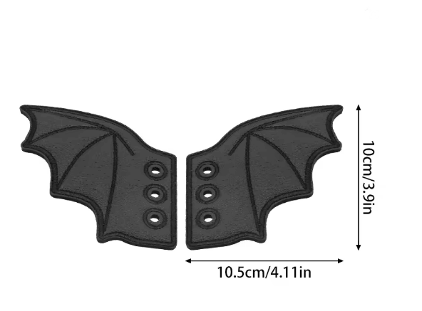 Bling Bat Wing Sneaker Charms  Embroidered DIY Shoe Accessory 4