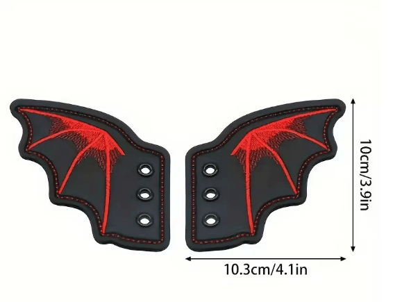Bling Bat Wing Sneaker Charms  Embroidered DIY Shoe Accessory 5