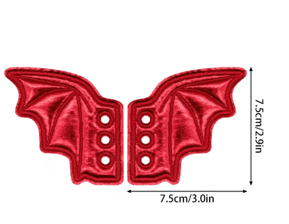 Bling Bat Wing Sneaker Charms  Embroidered DIY Shoe Accessory 9