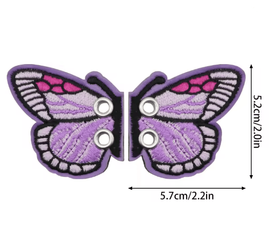 Bling Bat Wing Sneaker Charms  Embroidered DIY Shoe Accessory 14