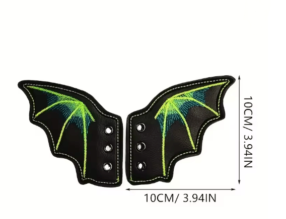 Bling Bat Wing Sneaker Charms  Embroidered DIY Shoe Accessory 6