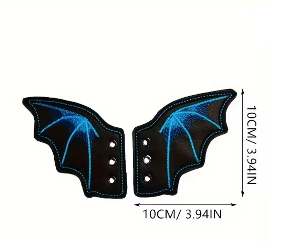 Bling Bat Wing Sneaker Charms  Embroidered DIY Shoe Accessory 7