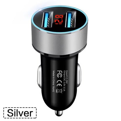 Dual USB Car Charger With LCD Voltmeter 31A For 12V 24V Vehicles 13