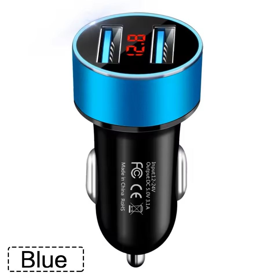 Dual USB Car Charger With LCD Voltmeter 31A For 12V 24V Vehicles 14