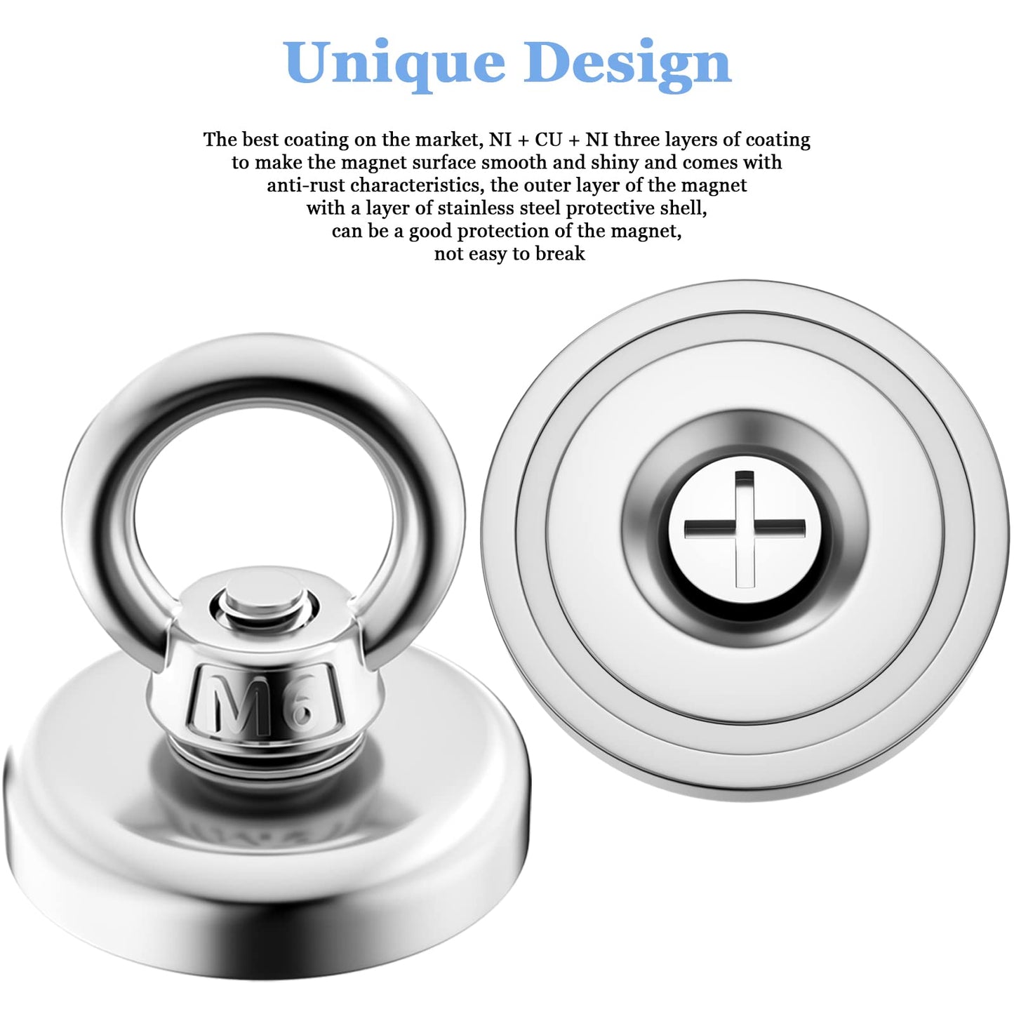 Super Strong Neodymium Fishing Magnets Heavy Duty Magnet With Countersunk Hole Eye Bolt For Salvage 2