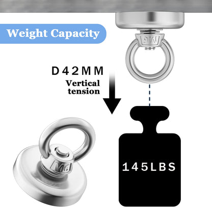 Super Strong Neodymium Fishing Magnets Heavy Duty Magnet With Countersunk Hole Eye Bolt For Salvage 3