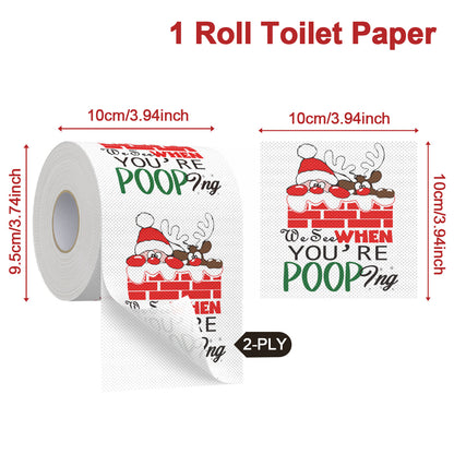 Christmas Toilet Roll Paper, Happy New Year, Xmas Tissue Roll, Christmas Supplies, Napkin Kitchen Tool, Home Decoration