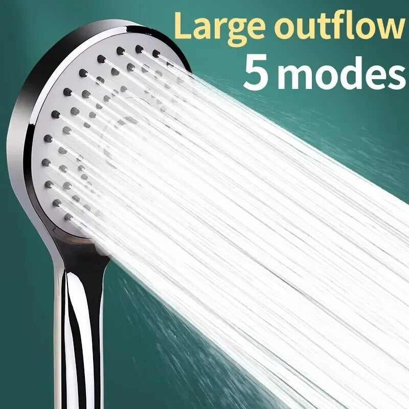Bathroom Pressurised Hand Shower Universal Adaptation Nozzle Large Water Output Package Save Water  1