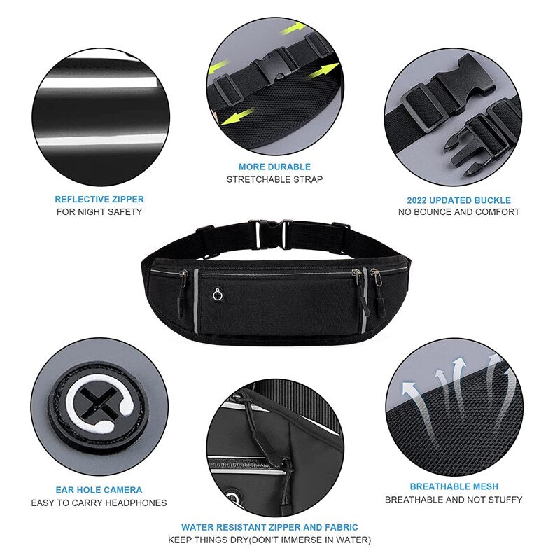 Sports Belt Pouch Mobile Phone Case, Professional Running Waist Bag, Men Women Running Pack, Hidden Pouch Gym Sports Bag