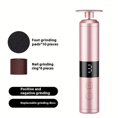 LCD display screen care tool, interchangeable heads set fast charging device with 3-speed adjustment for hand foot care