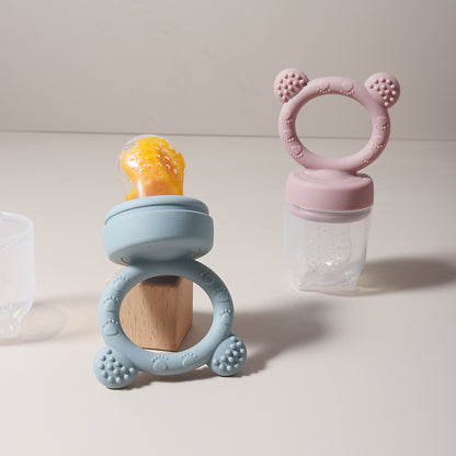 Cute Cartoon Design Baby Silicone Fruit Feeder Chewable Soft Teether Fresh Fruits Bite And Explore  1