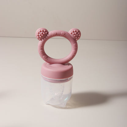 Cute Cartoon Design Baby Silicone Fruit Feeder Chewable Soft Teether Fresh Fruits Bite And Explore  5
