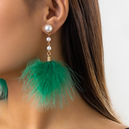Trend Party Jewelry Gift Tassel Drop Earrings For Women Fashion Imitation Pearl Earrings Salircon B 6