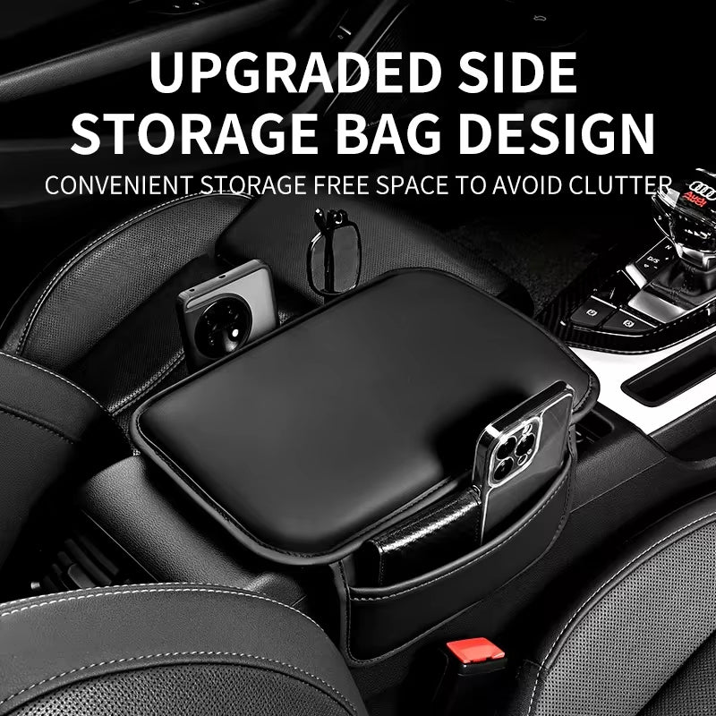 Center Console Arm Rest Waterproof, Car Armrest Box Pad, Elbow Rest Cushion with Storage Pocket Interior, Armrest