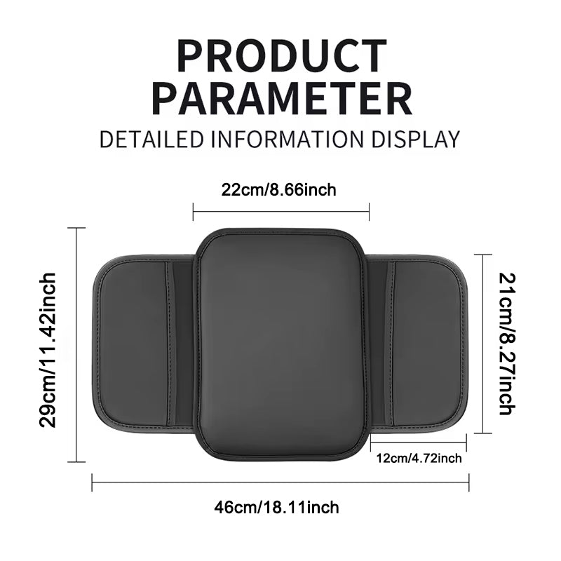 Center Console Arm Rest Waterproof, Car Armrest Box Pad, Elbow Rest Cushion with Storage Pocket Interior, Armrest