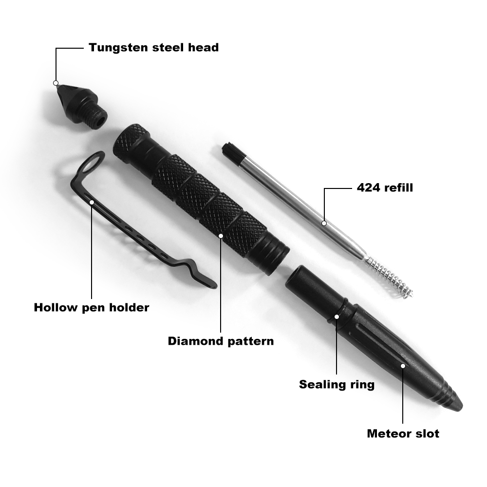 Multi Functional Metal Tactical Pen Anti Skid Grip Emergency Glass Breaker Tool Self Defence Suppli 2