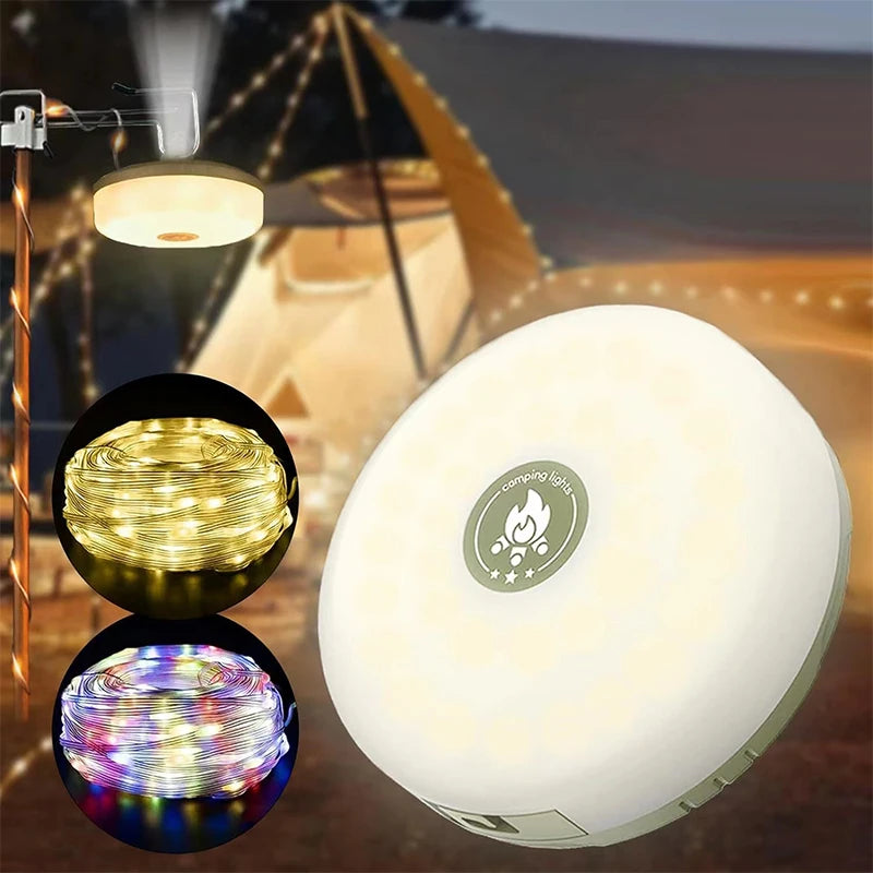 Camping Light LED, Reel String Lights, Outdoor USB Camping Lamp, Recyclable LED Night Light For Garden Tent Room Decor