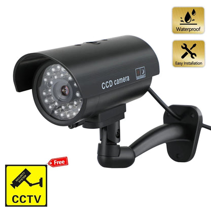 HONTUSEC Fake Bullet Camera Security CCTV Camera Waterproof Emulational IR LED Flash Red Led Dummy  2