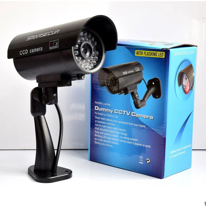 HONTUSEC Fake Bullet Camera Security CCTV Camera Waterproof Emulational IR LED Flash Red Led Dummy  4