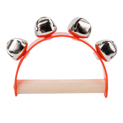 Children Musical Orff Instruments Clapper, Wooden Half Round Hand Ringing Bell, Handle Educational Fun Toys