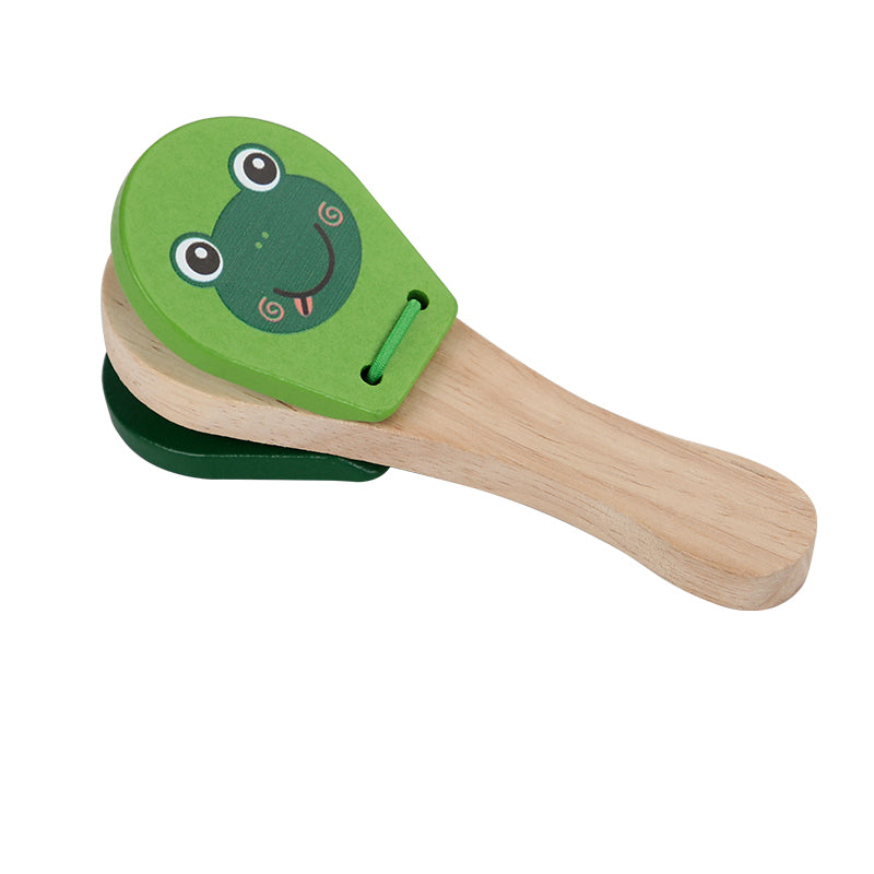 Children Musical Orff Instruments Clapper, Wooden Half Round Hand Ringing Bell, Handle Educational Fun Toys
