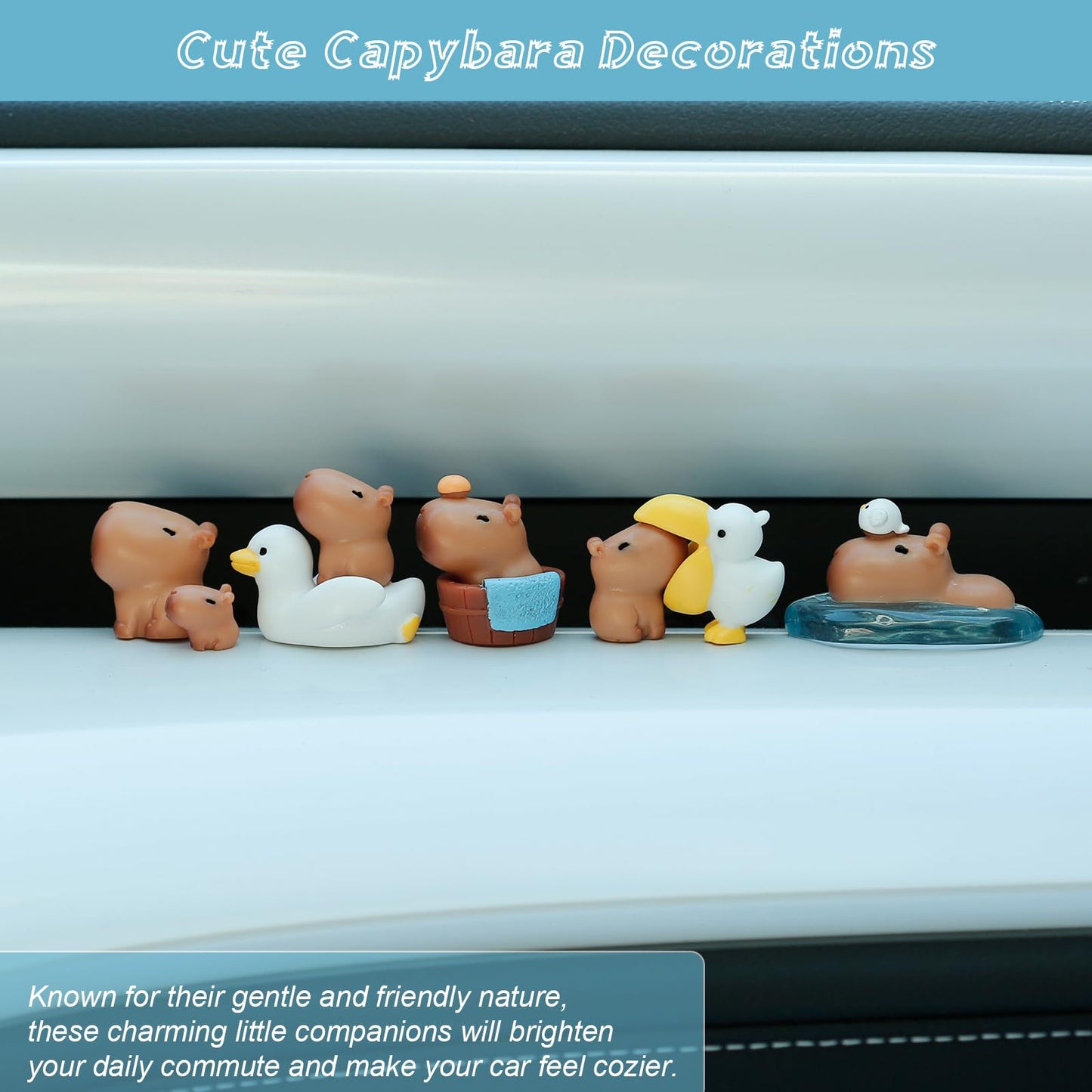 Adorable Dashboard Accessory Cars Accessories Girl Auto Interior Decor Cute Capybara Car Decoration 1