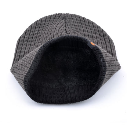 Double Layer Solid Color Velvet Warm Bonnet Cap Mens Skullies Beanies Knitted Wool Hats Men Winter  3