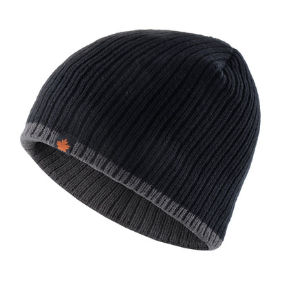 Double Layer Solid Color Velvet Warm Bonnet Cap Mens Skullies Beanies Knitted Wool Hats Men Winter  6