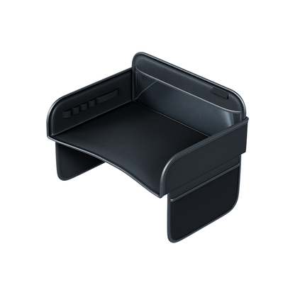 Child Car Dining Drawing Table, Leather Safety Seat Tray, Backseat Children Table, Tool Toys Phone Storage Pocket