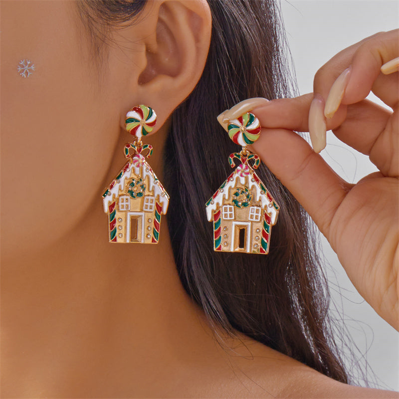 Exquisite Rhinestone Pearl Holiday Jewelry Gift, Santa Claus Elk Snowman Earrings For Women, New Creative Design