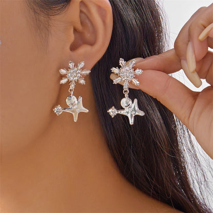 Exquisite Rhinestone Pearl Holiday Jewelry Gift, Santa Claus Elk Snowman Earrings For Women, New Creative Design