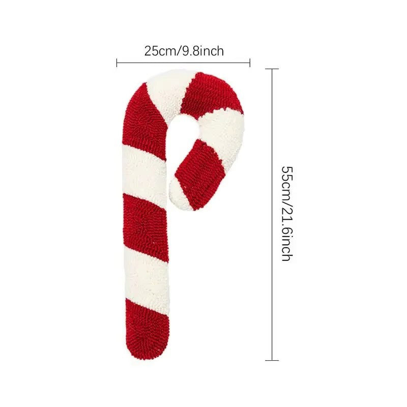 Christmas Candy Cane Throw Pillow Soft Sofa Cushion, Heteromorphic Decorative Pillow, Doll for Christmas Decoration