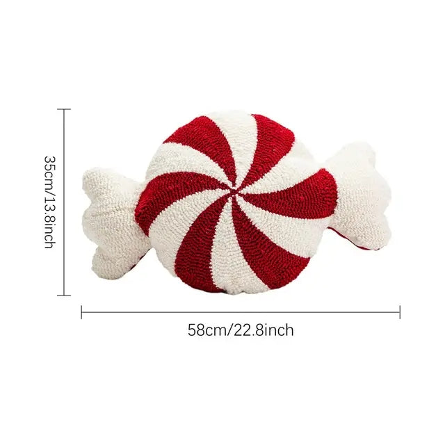 Christmas Candy Cane Throw Pillow Soft Sofa Cushion, Heteromorphic Decorative Pillow, Doll for Christmas Decoration