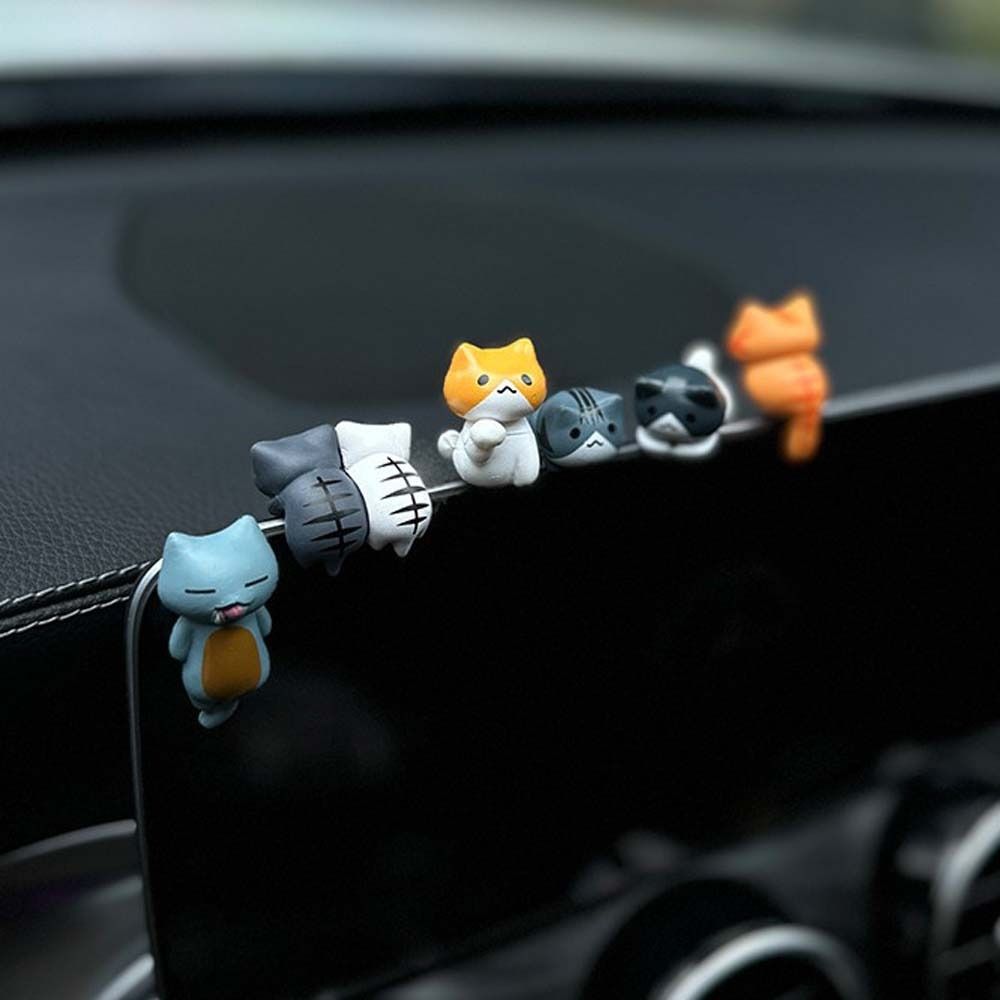 Model Toy Cat Figurines Micro Landscape PVC Doll Cartoon Car Dashboard Ornament 3