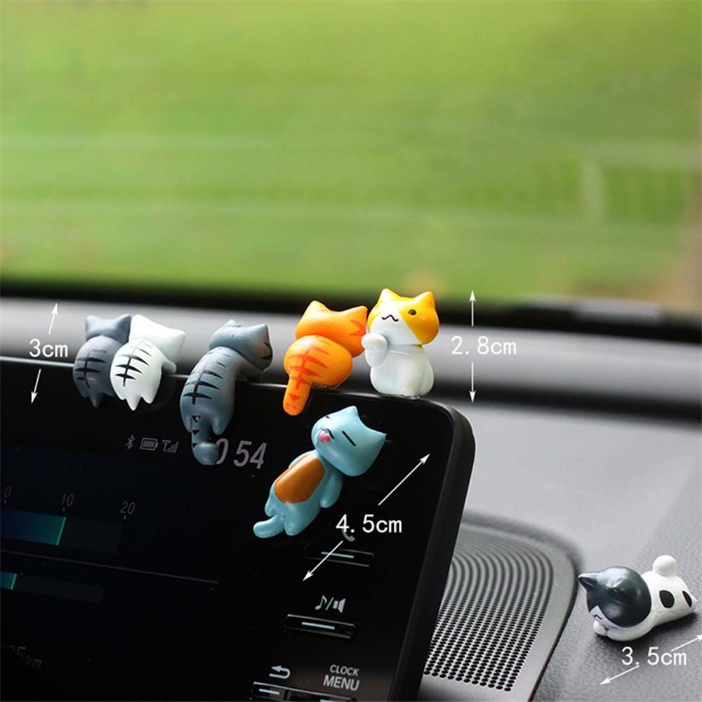 Model Toy Cat Figurines Micro Landscape PVC Doll Cartoon Car Dashboard Ornament 5