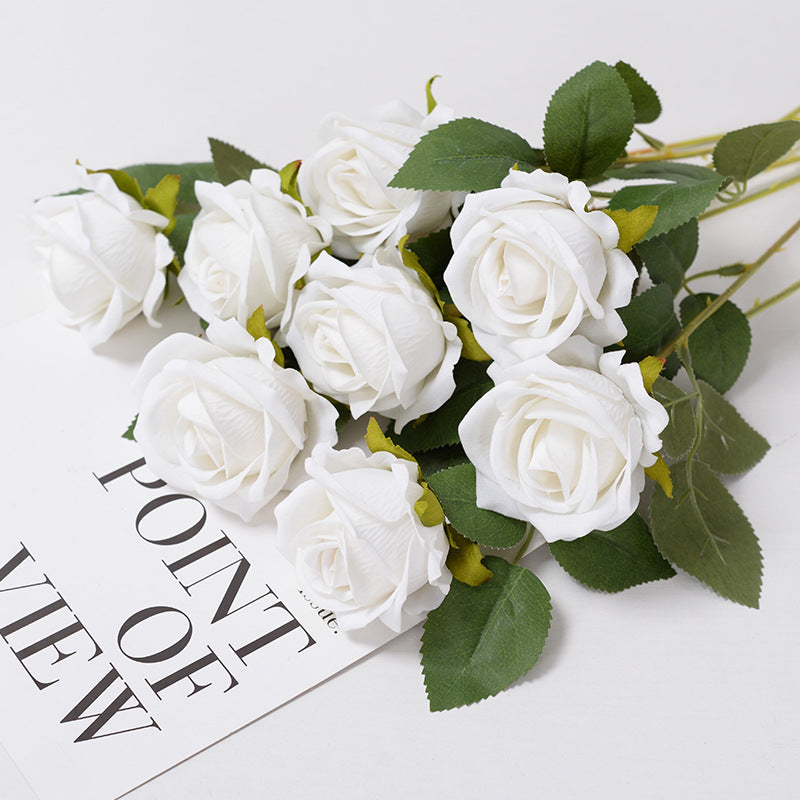 Roses Artificial Flowers, Branch Artificial Red Roses, Realistic Rose Flower, Fake Rose for Wedding Home Decor