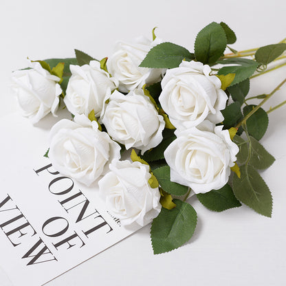 Roses Artificial Flowers, Branch Artificial Red Roses, Realistic Rose Flower, Fake Rose for Wedding Home Decor