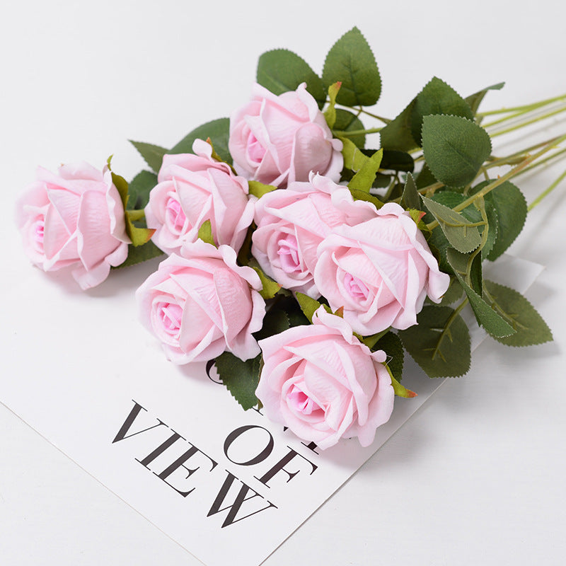 Roses Artificial Flowers, Branch Artificial Red Roses, Realistic Rose Flower, Fake Rose for Wedding Home Decor
