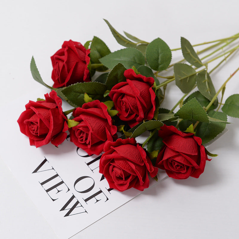 Roses Artificial Flowers, Branch Artificial Red Roses, Realistic Rose Flower, Fake Rose for Wedding Home Decor